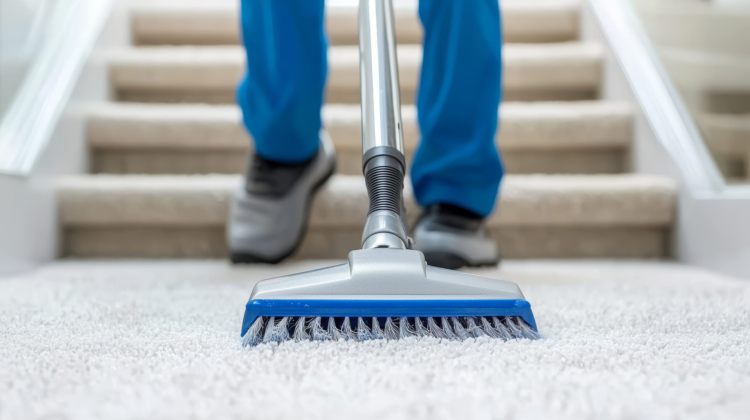 cleaning carpet stairs