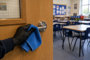 Cleaning a Classroom Door Handle